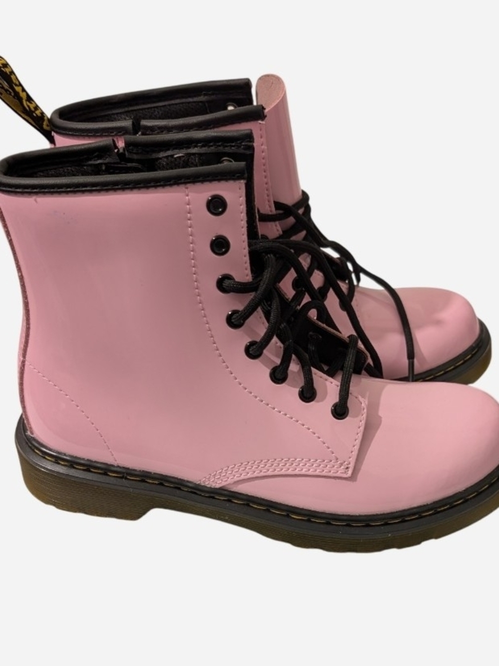 Dr. Martens Pink and Black Zip Combat Boots